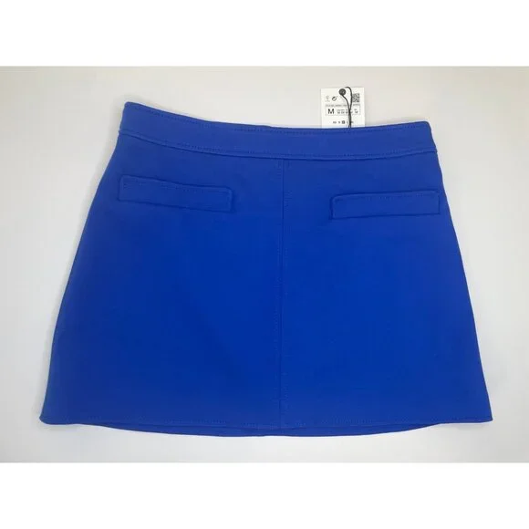 NWT ZARA MINI SKIRT WITH POCKETS Ink blue Medium - Picture 10 of 10